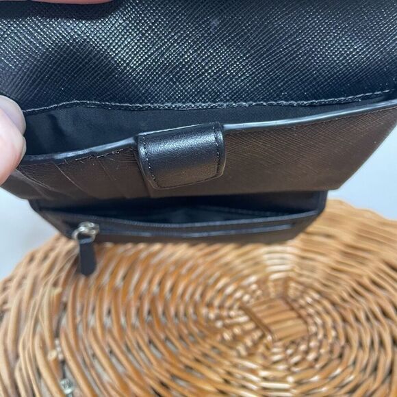 COACH Signature C Black Logo Jacquard Leather TRIFOLD Wallet Change Purse Canvas - Picture 6 of 9